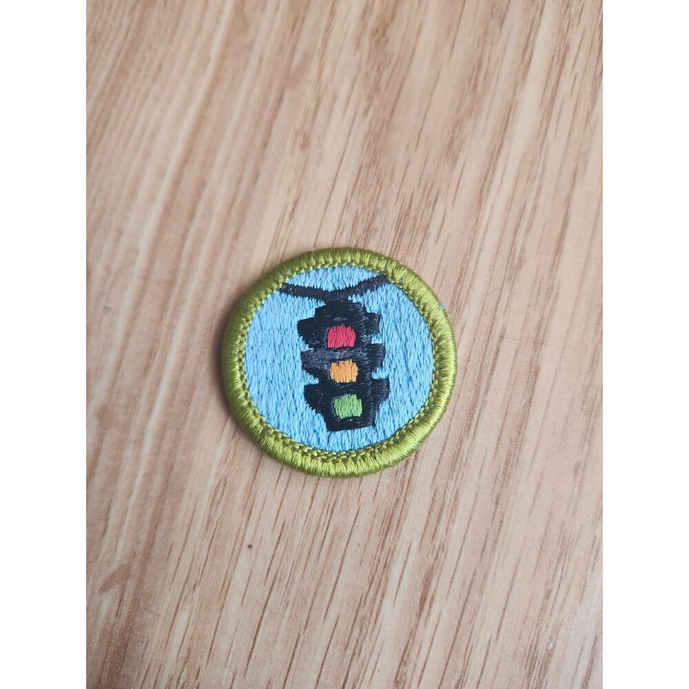 Vintage BSA Boy Scouts of America Traffic Safety Merit Badge Patch Stoplight